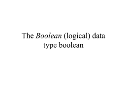 The Boolean (logical..