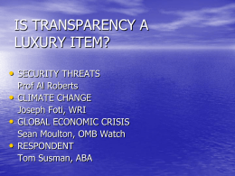 Is Transparency a Luxury Item, Richard Calland (PPT)