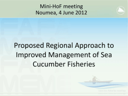4 Regional approach sea cucumber fisheries