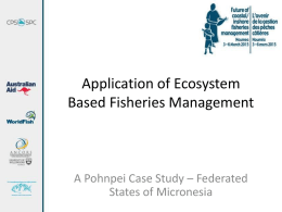 Day 1   The application of Ecosystem Based Fisheries Management
