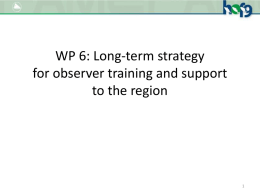 Day 2   Long term strategy for observer training and support to the region