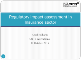 Regulatory impact assessment in Insurance sector