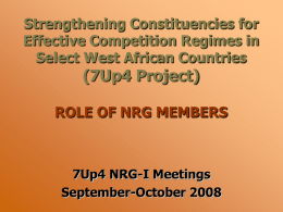 Role of NRG Members