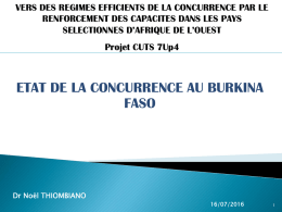 Etat de la concurrence au Burkina Faso