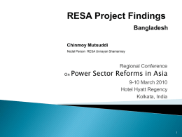 RESA Project Findings Bangladesh