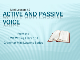 Active and Passive Voice #2