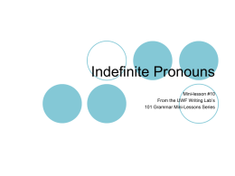 Agreement - Indef pronoun #10
