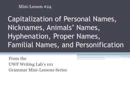 Capitalization - personal names, nicknames, animal's names #24
