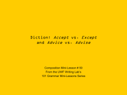 Diction - Accept and except #50