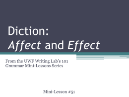 Diction - affect vs. effect #