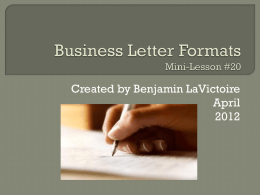 2. Business Letter Formats