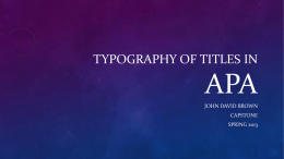 16. Typography of Titles in APA