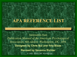 APA Reference List 2010