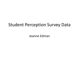 Student Perception Study I (Edman)
