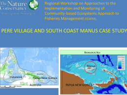 Day 01   02 Pere Village and South Coast Manus case study