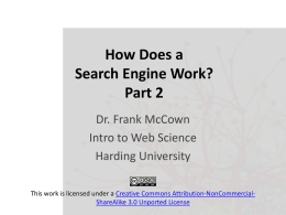 How Does a Web Search Engine Work? Part 2