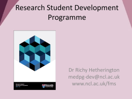 Research Student Development Programme Lecture