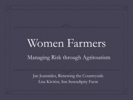 Women Farmers: Managing Risk Through Agritourism