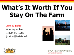 What's It Worth If You Stay On The Farm