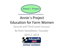 Annie's Project Second and Third Level Courses