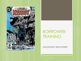 General Presentation on Borrower Training