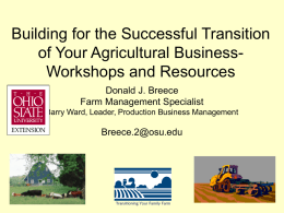 Building for the Successful Transition of Your Agricultural Business- Workshops and Resources