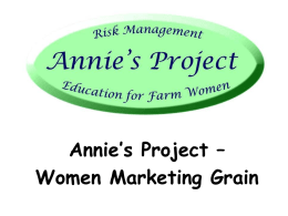 Annie's Project - Women Marketing Grain