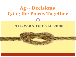 Ag Decisions~ Tying the Pieces Together