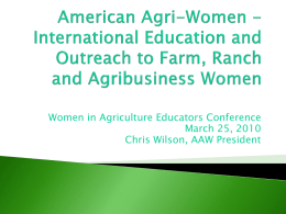 American AgriWomen Power Point Presentation