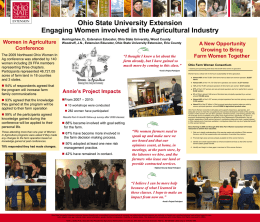 Ohio State Universtiy Extension Egaging Women involved in the Agricultral Industry