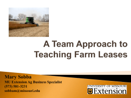A Team Approach to Teaching Farm Leases