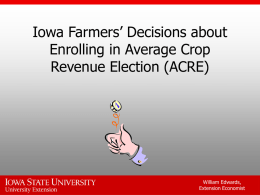 Why did crop producers enroll or not enroll in ACRE.ppt