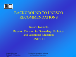 Background to UNESCO Recommendations.ppt