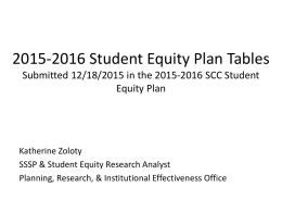 Student Equity Plan Tables for Equity Leadership Summit - no comments