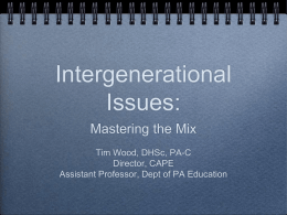 Intergenerational Issues: Mastering the Mix