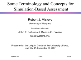 Some Terminology and Concepts for Simulation-Based Assessment