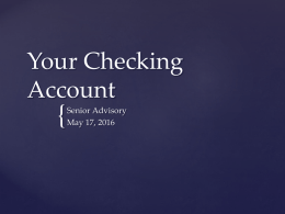 5-17-16 Checking Account