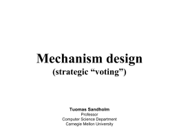 Slides on mechanism design and dominant-strategy implementation.