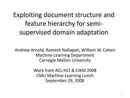 Exploiting Document Structure and Feature Hierarchy for Semi-supervised Domain Adaptation
