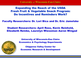 Expanding the Reach of the USDA Fresh Fruit and Vegetable Program in Wisconsin Elementary Schools