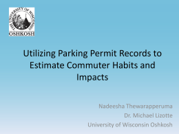 Utilizing Parking Permit Records to Estimate Commuter Habits and Impacts at UW-Oshkosh