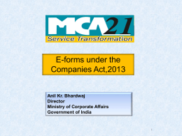 E-forms under the Companies Act, 2013