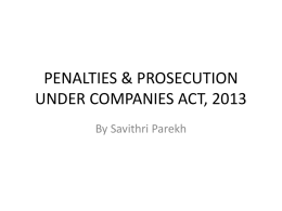 Penalties Prosecution under Companies Act, 2013