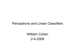 Linear Classifiers and the Perceptron