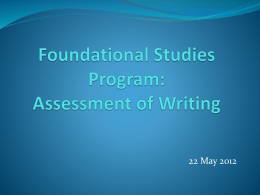 Orientation Assessing Writing