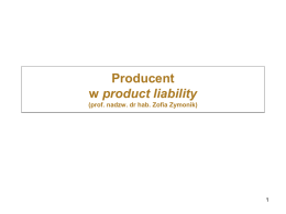 Producent w product liability.