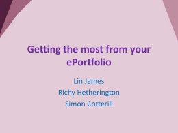 Getting the most from your ePortfolio Powerpoint presentaiton