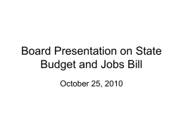 State Budget Jobs Bill PowerPoint Presentation