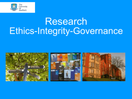 Presentation about research governance