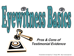 Eye Witness Basics PowerPoint
